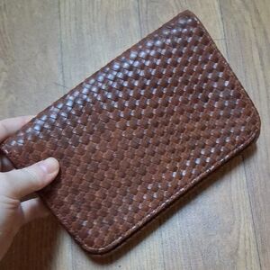 Charlotte Russe Leather Woven Clutch Purse